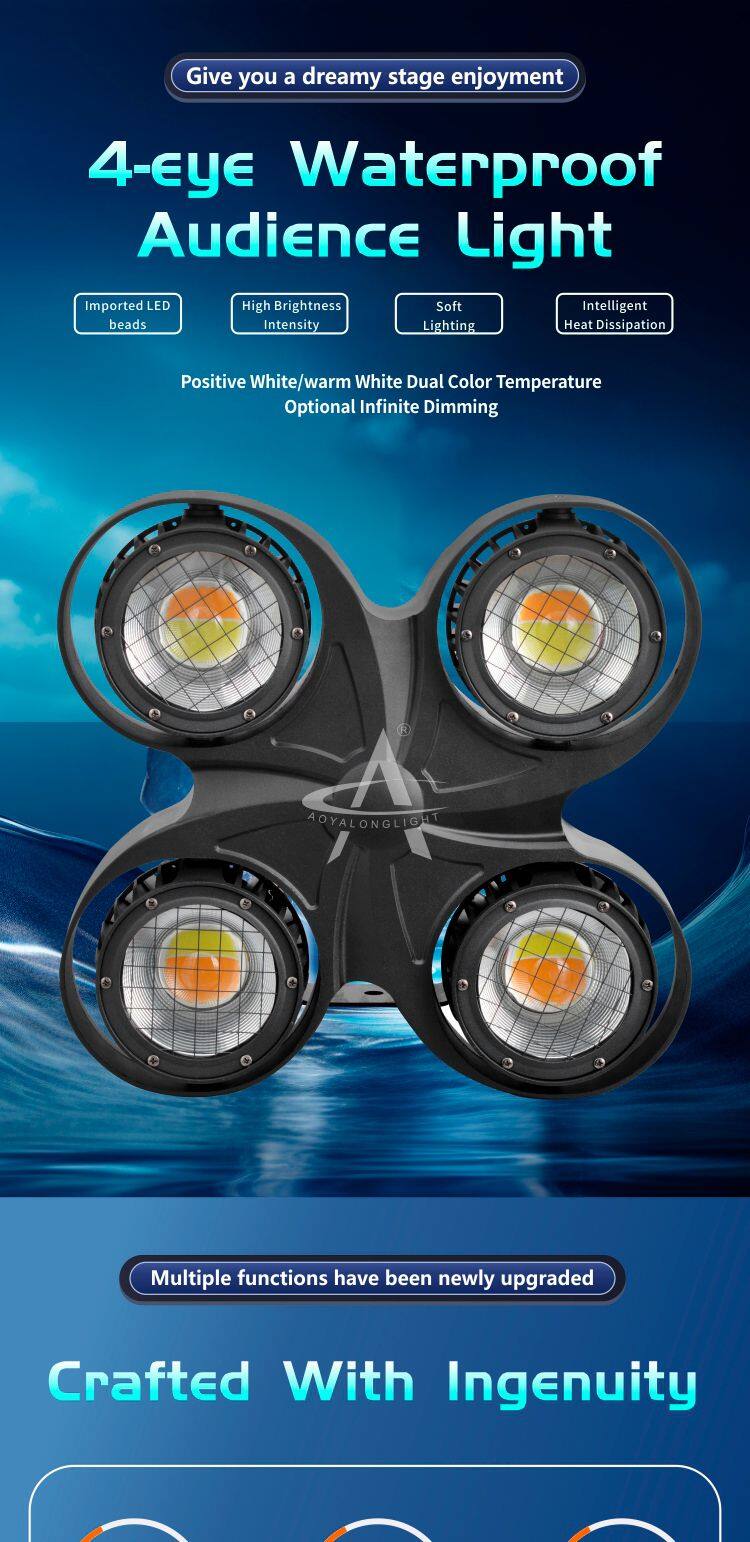 BD04F Binder 4*100W IP65 Waterproof Par Light LED Beads RGBW Full-colored Optional Audience Light