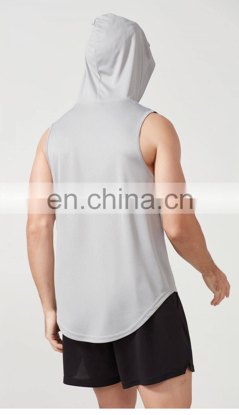 New Hooded Sports Vest Quick-Drying Basketball Shirt Outdoor Loose Casual Men's Tank Tops