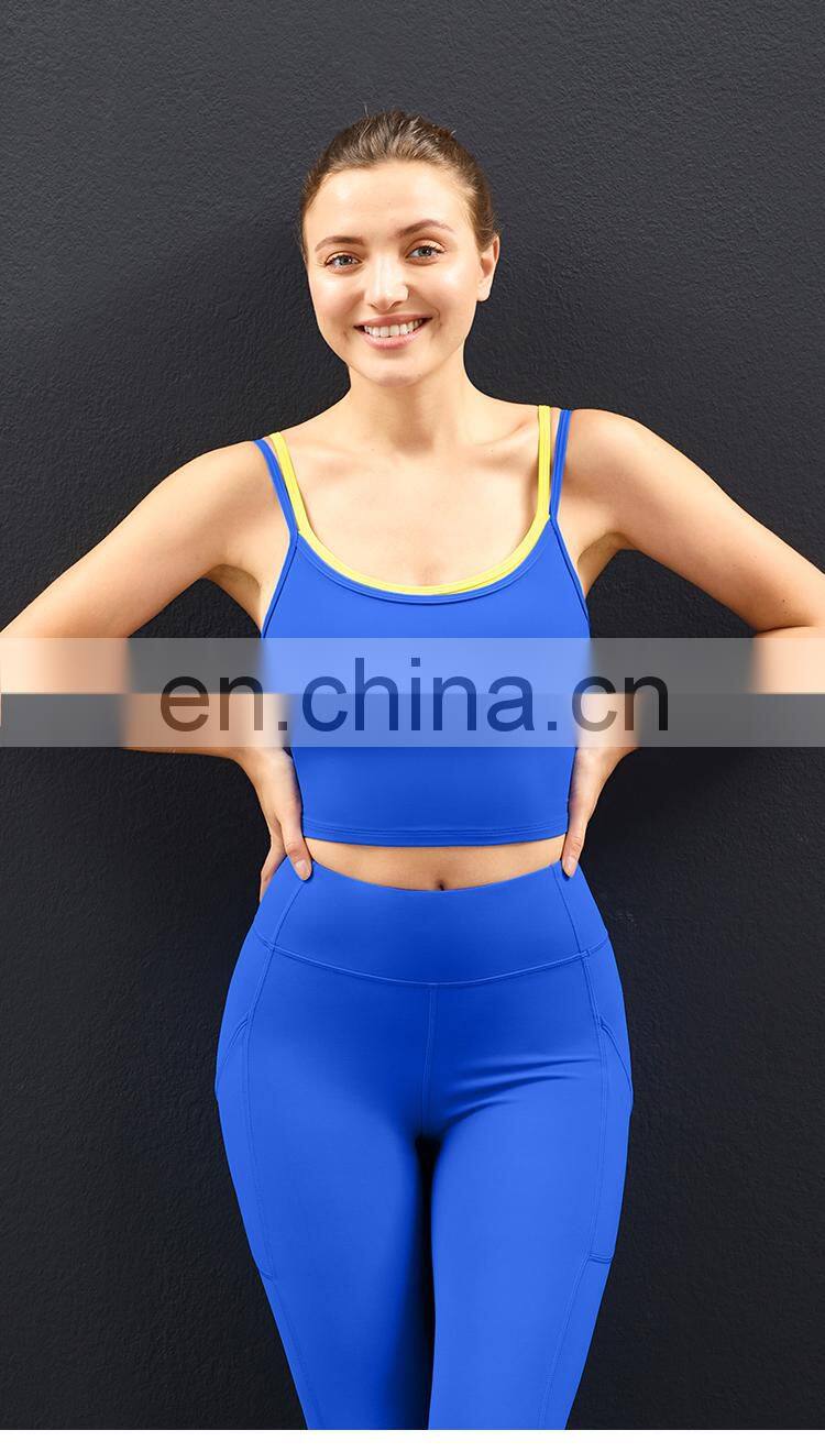 New Arrival Two-Color Stitching Yoga Bra Top Super Soft Sports Bras For Women Fitness