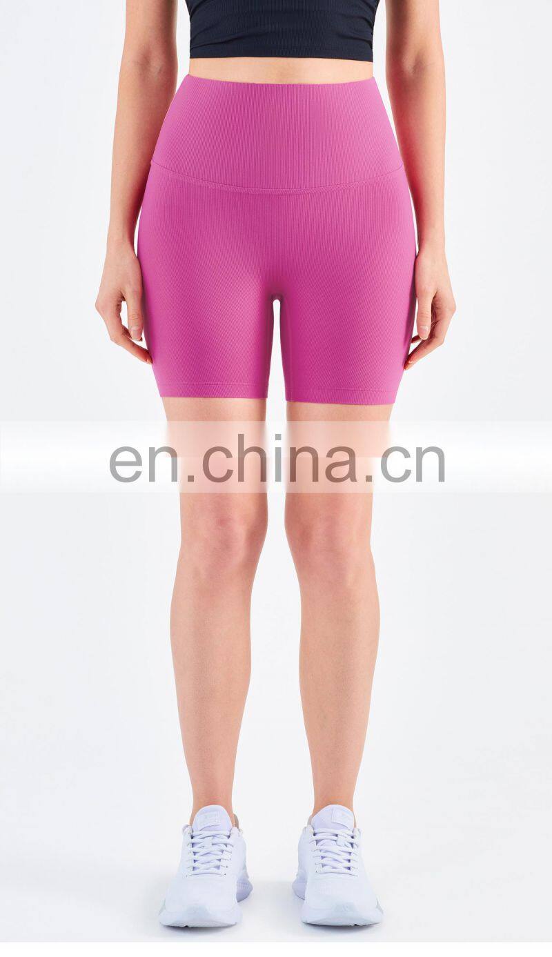 2022 Ribbed Biker Running Shorts For Women Gym Fitness Yoga Wear Without T Line