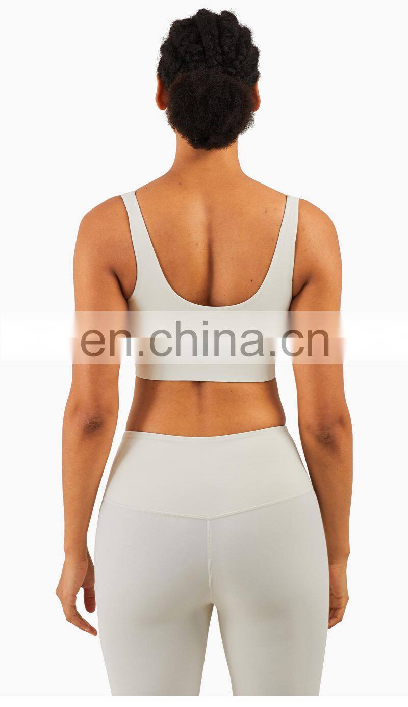 LOLOLULU Private Label Women Gym Yoga Bra V Neck Tank Top Fitness Athletic Clothes