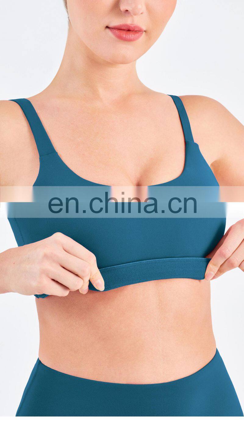 Invisible High Elasticity Hem Women Sexy Bra Breathable Yoga Fitness Strappy Sports Bra