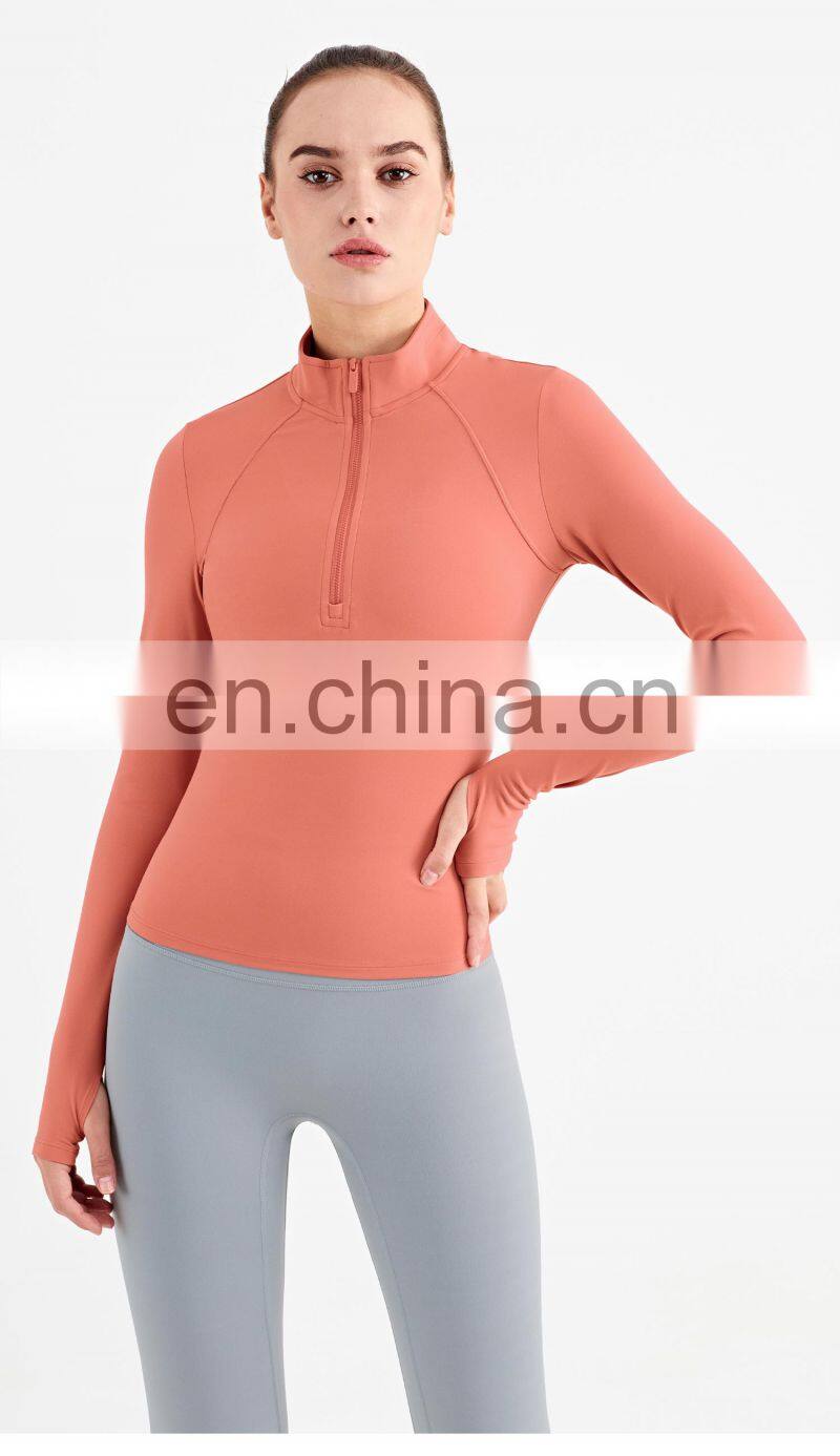 2022 Yoga Top Fitness Jacket With Thumb Holes High Strength Zipper Sport Running Jackets Women