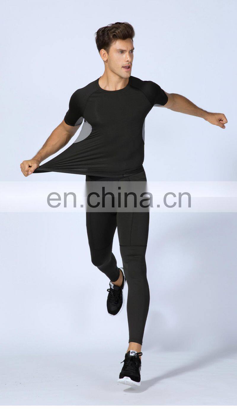 Running Training Short-Sleeved Sports T-Shirt Quick-Drying Breathable Stretch Men's Tights