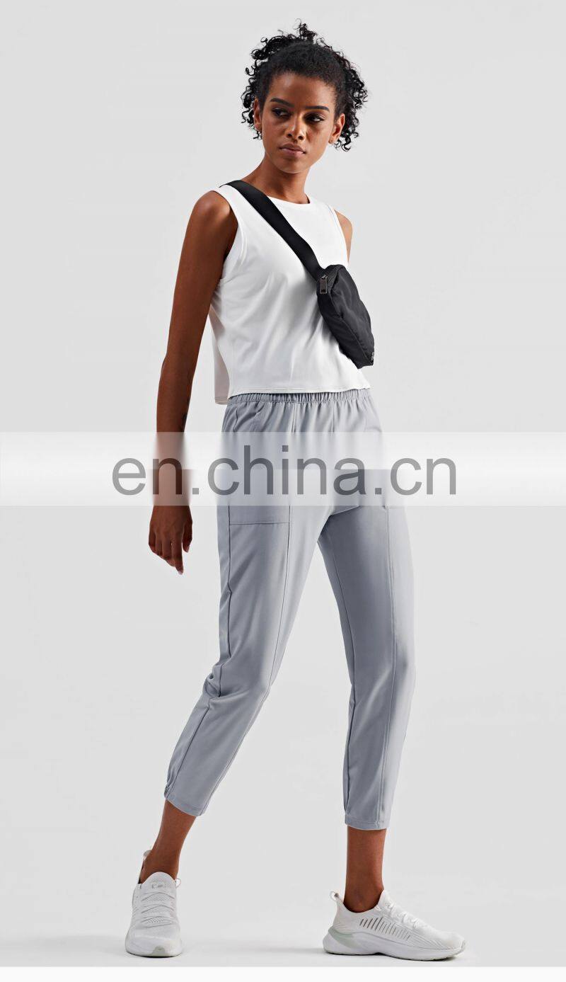 High Quality OEM Women Casual Joggers Pants Large Side Pocket Breathable Sweatpants