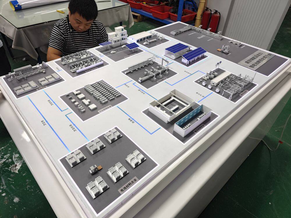 Sand table model making factory for waste battery disposal