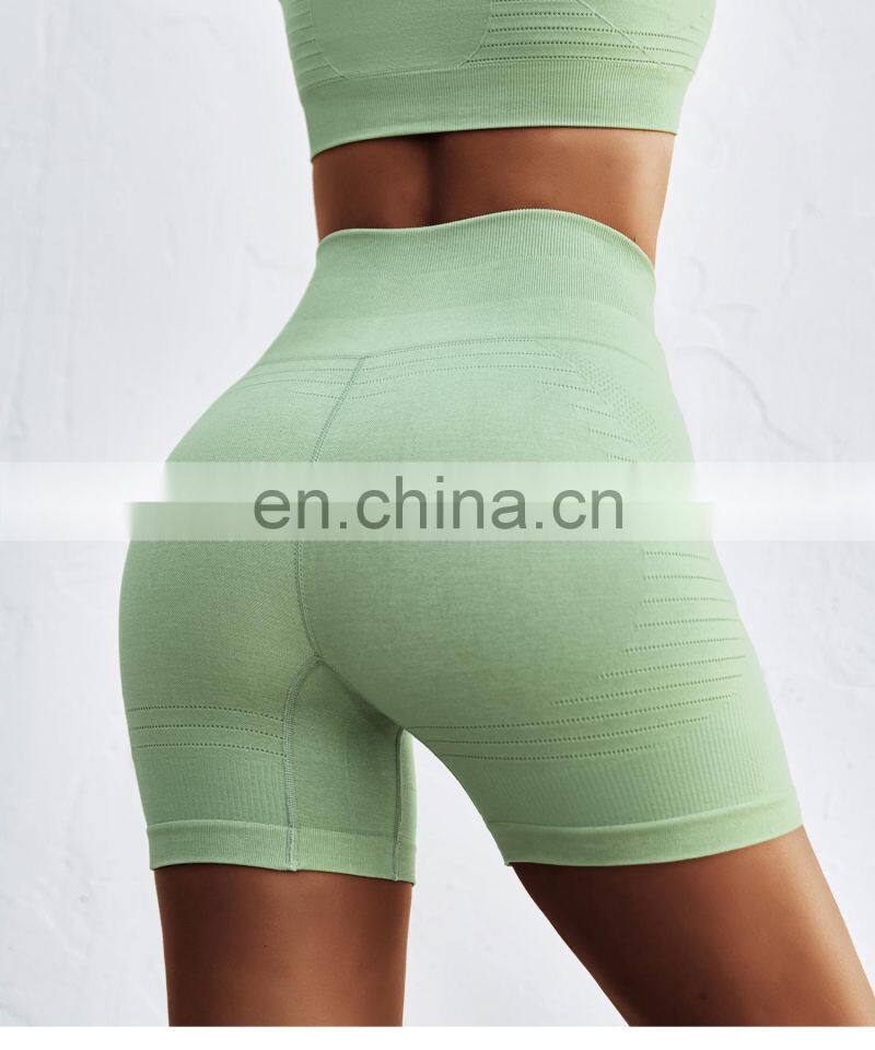 Custom Seamless Peach Butt Biker Shorts Sports Fitness High Rise Breathable Yoga Pants