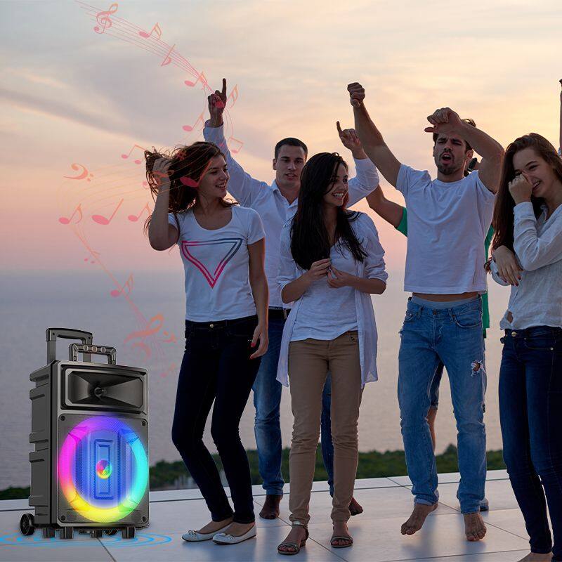 ZQS12131 3600MAH battery capacity big 60W power 12 inches bluetooth speaker with colorful lights