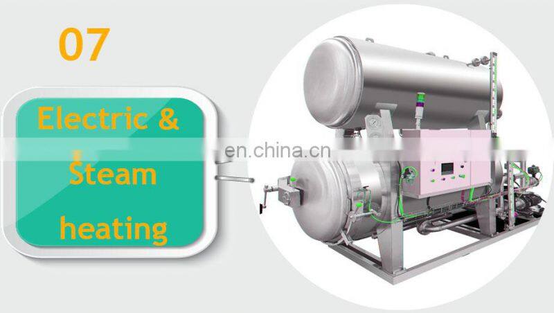 automatic steam spray sterilizer autoclave horizontal retort for food processing