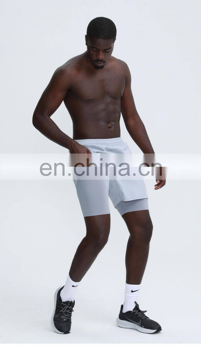 2 In 1 Custom Summer Fitness Workout Shorts Training Sports Gym Jogger Shorts For Men