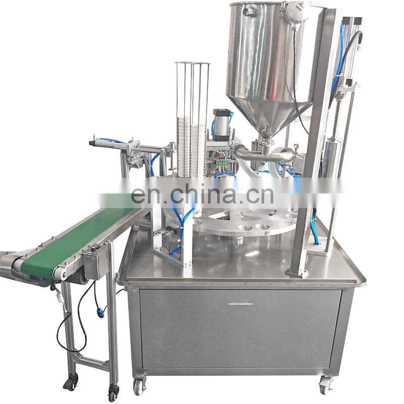 Factory Genyond Semi Automatic Rotary Ice Cream Cone Filling equipment Ice Cream Cup Filling sealing covering Machine