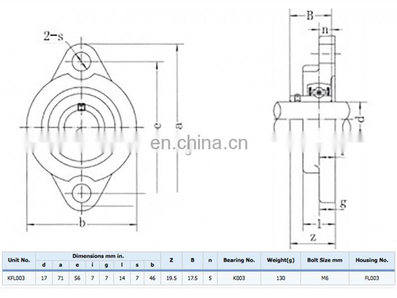 Bearing factory KFL003 bearing pillow block bearing KFL003