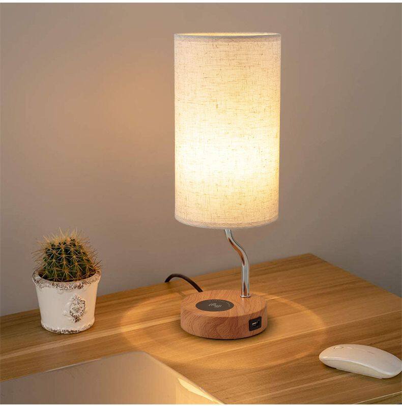 LED Bedside Lamp Wireless Charging Touch Lamp Three-level Dimming Lamp