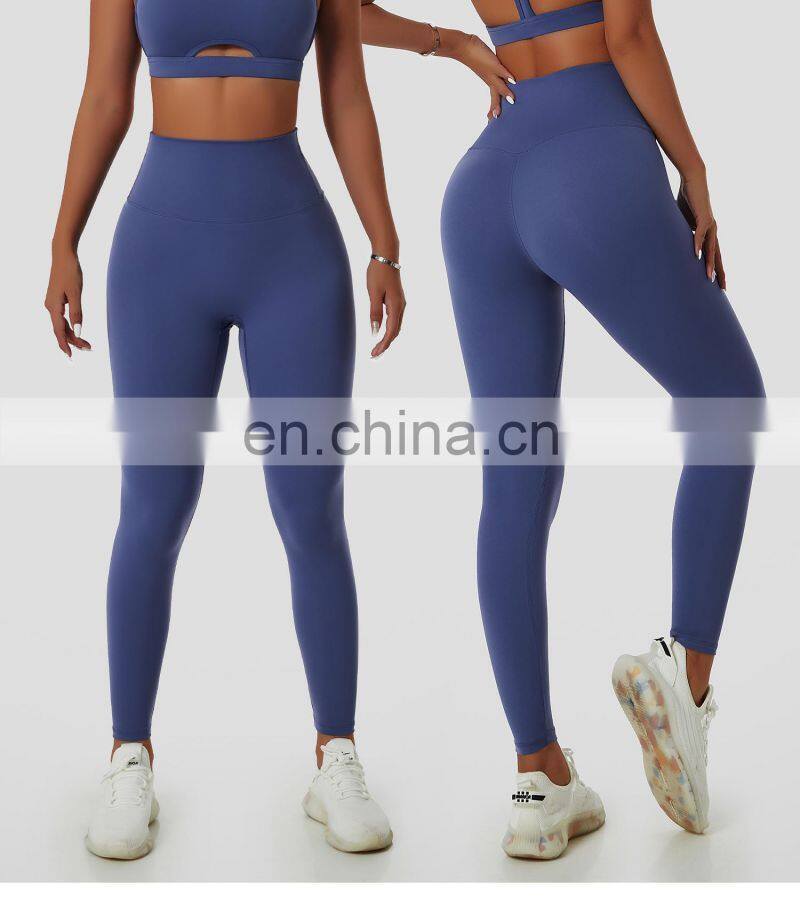 Custom High Waist Yoga Fitness Pants Sexy Peach Hip Sports V Shaped Leggings