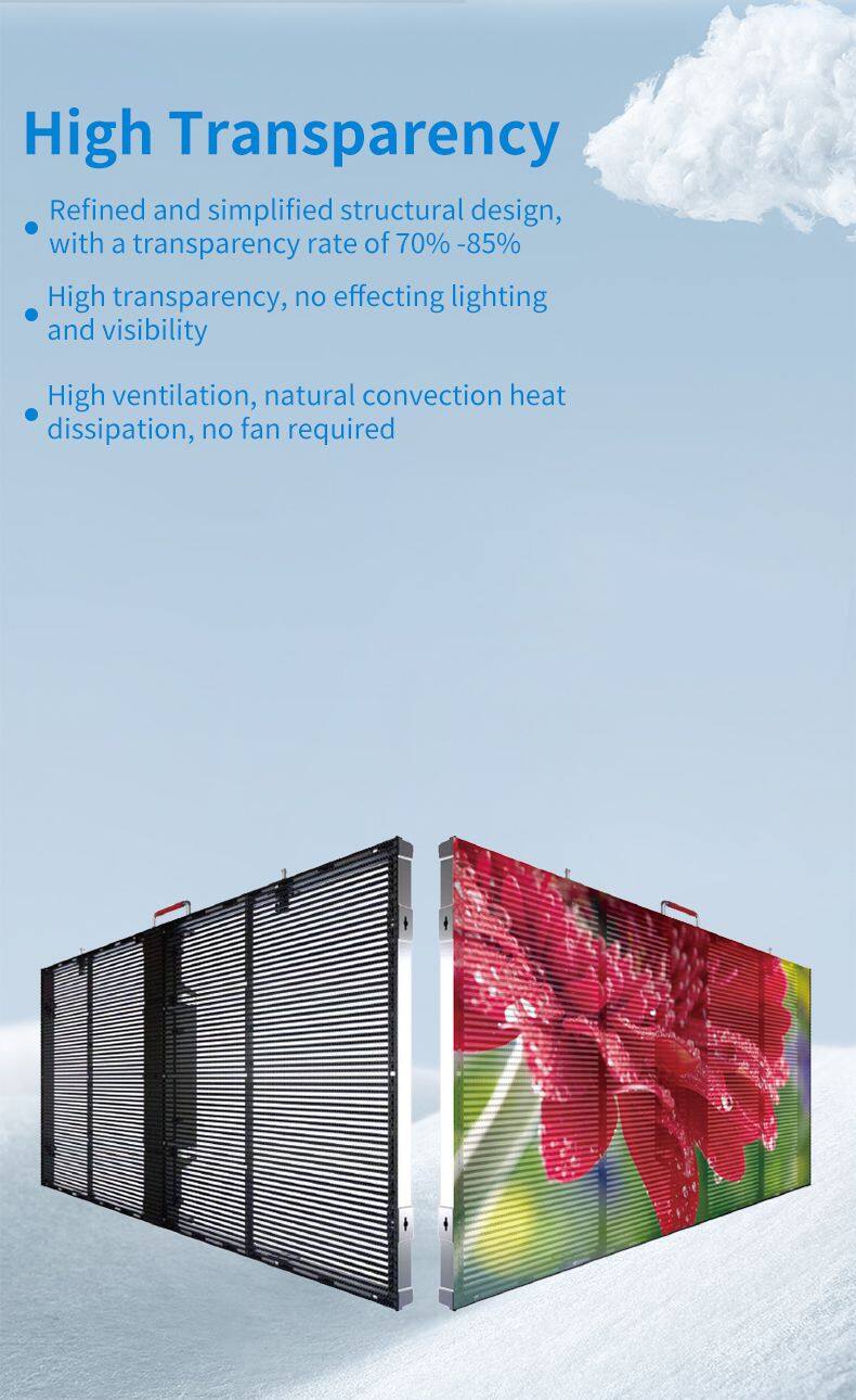 Full-color LED Grille Transparent Screen Indoor and Outdoor Thin Custom LED Display square Naked-eye 3D Transparent Screen
