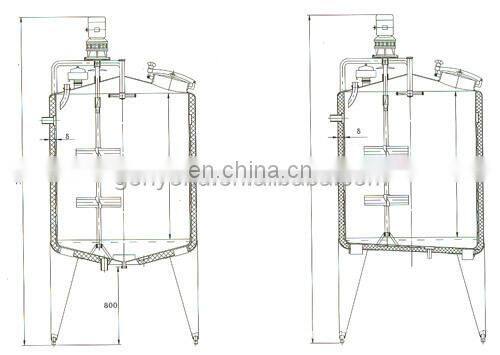 china 2000kg age tank for ice cream processing