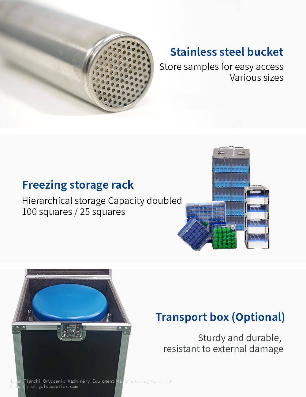 TcCryo liquid nitrogen dry shipper container Accessories
