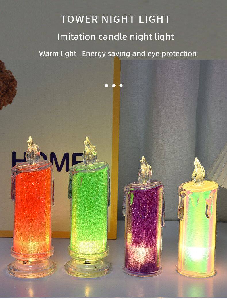 Transparent Candle Lights Twinkling Lights Bedside Restaurant Ambiance Night Lights