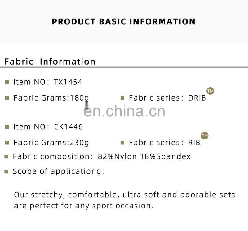 Wholesale Gym Ribbed Yoga T Shirt Elastic Legging Sets Custom Fitness Wear