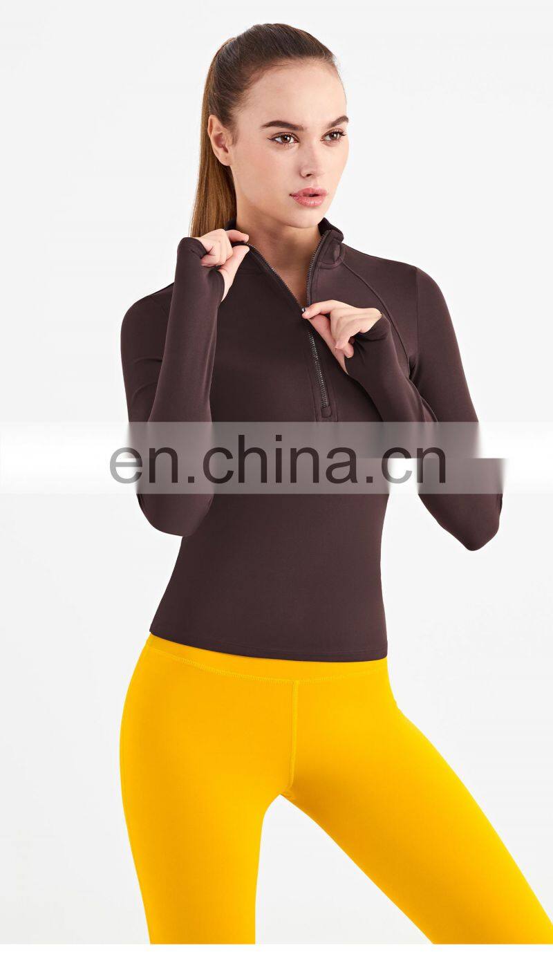 2022 Yoga Top Fitness Jacket With Thumb Holes High Strength Zipper Sport Running Jackets Women