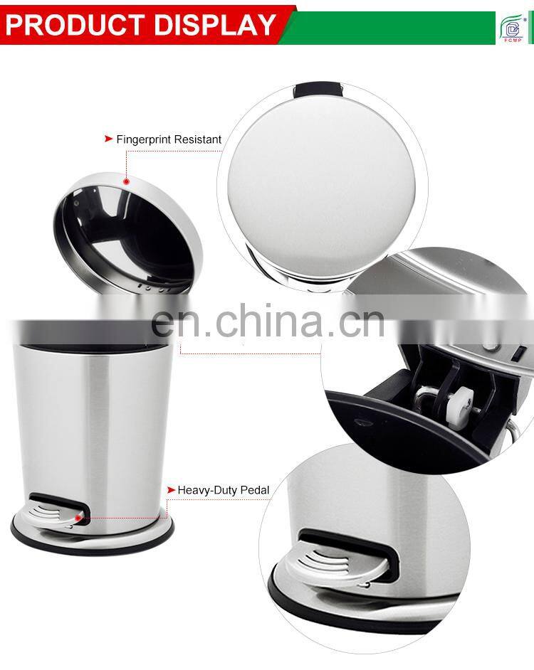 high quality stainless steel waste bin pedal dustbin step bin with soft close cover