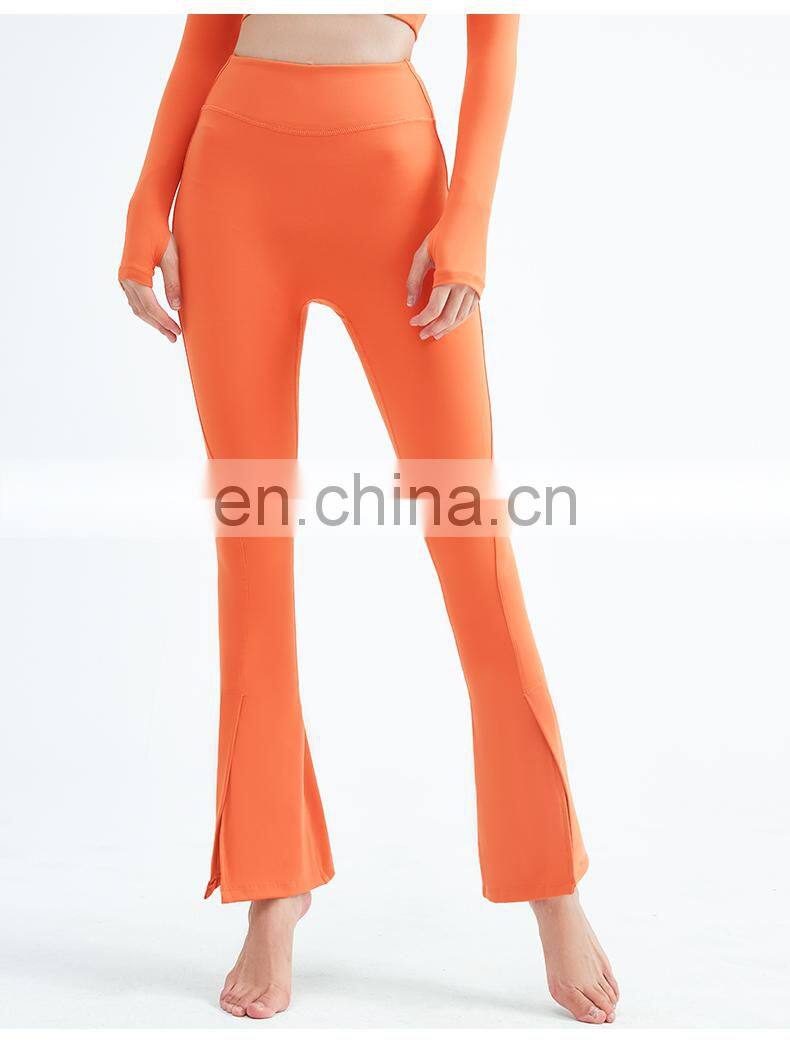 New Arrival Yoga High Waisted Bootcut Flared Leggings Women Athletic Wide Leg Sports Pants