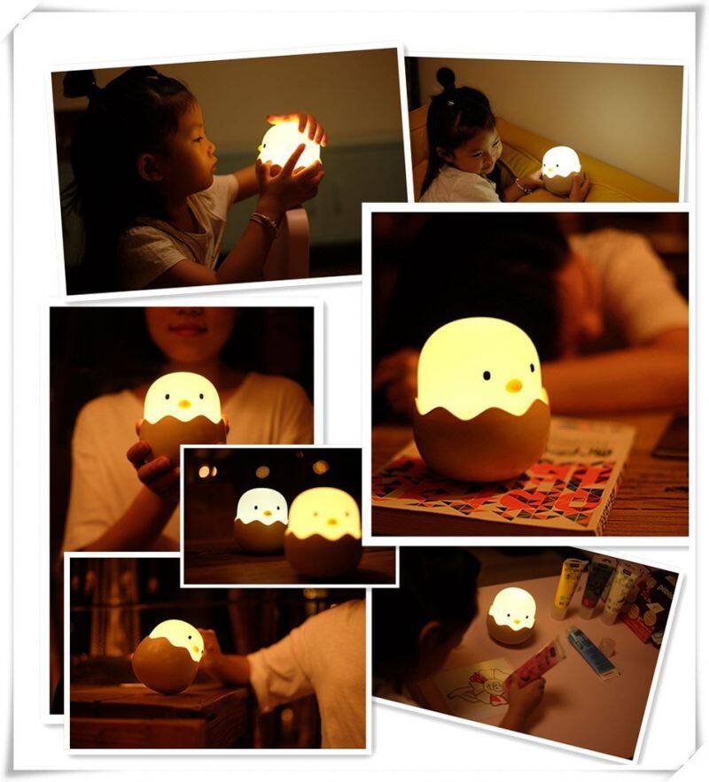 Help Sleeping USB Rechargeable Touch Sensor Eye Protection LED Cute Small Night Light Cartoon Silicone Children Led Lamp Gift