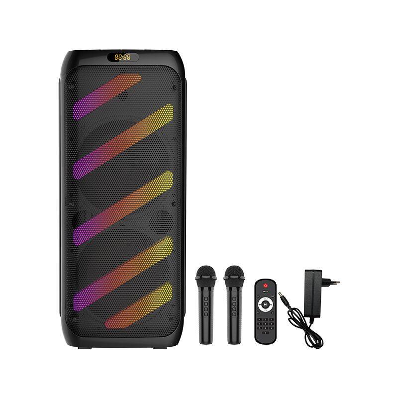 ZQS10210 super power 50W wireless 10-inch*2 active wireless party speaker with colorful lights