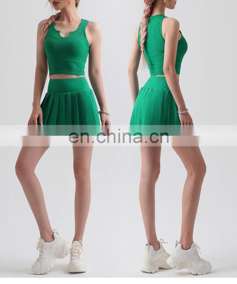 Wholesale Ribbed V Neck Crop Women Tank Tops High Elastic Gym Casual Sports Vest