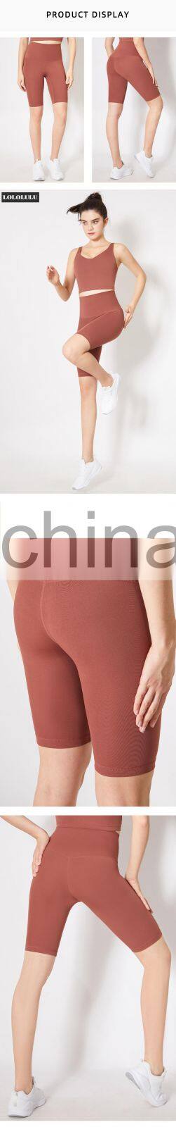 2021 Women High Waist Biker Yoga Shorts Running Tummy Control Short Pants