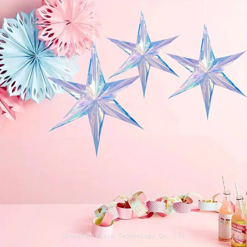 Iridescent Star Ornaments (5)