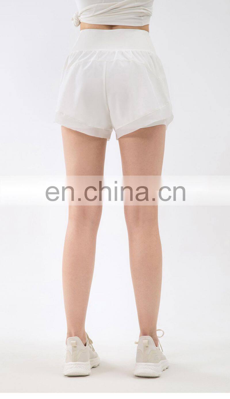 New Quick-Drying High Waist Anti-Glare Sports Shorts Women's Loose Yoga Fitness Pants