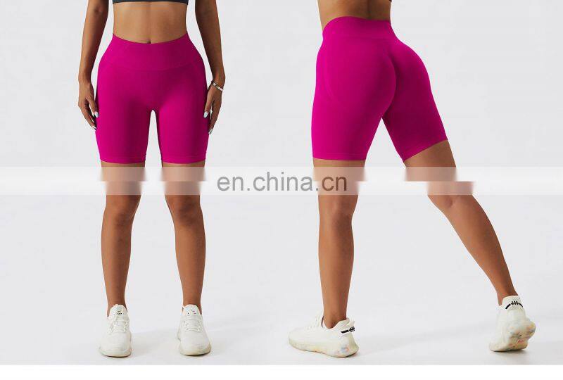 Seamless Butt Lifting Yoga Shorts Tik Tok Women High Rise Compression Biker Leggings