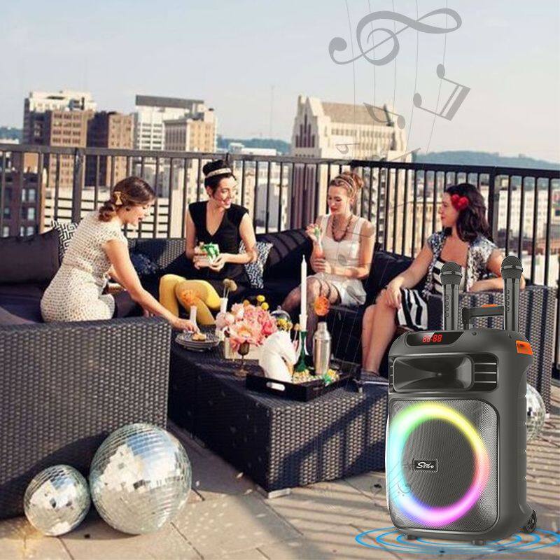ZQS15113 4500MAH battery capacity big 40W power 15 inches bluetooth speaker with colorful lights