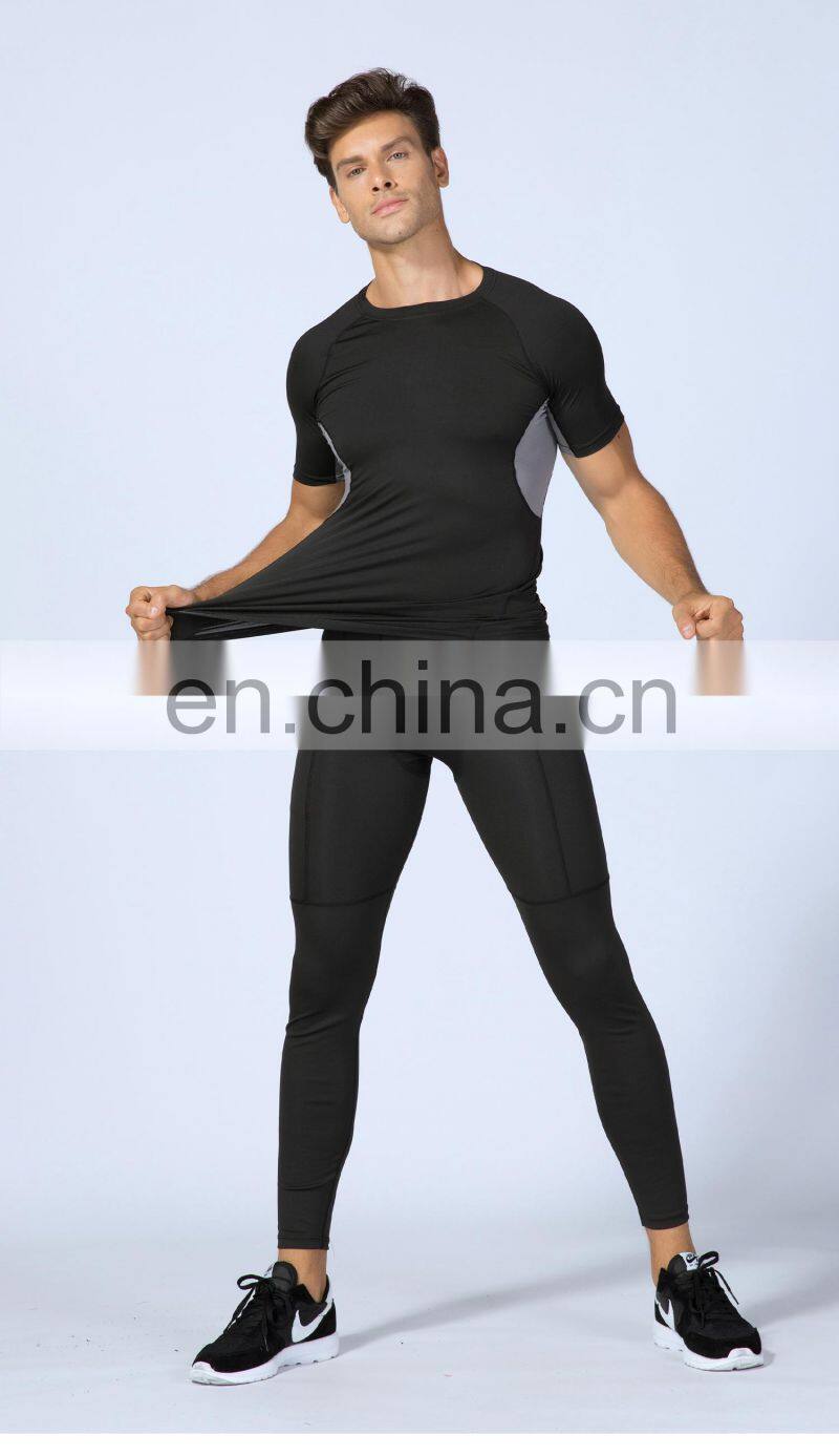 Running Training Short-Sleeved Sports T-Shirt Quick-Drying Breathable Stretch Men's Tights