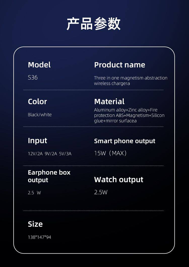 Magnetic 3in1 High-Capacity Wireless Charger with Type-C for Mobile Phones Earphones & Smart Watches Stand & Holder Features