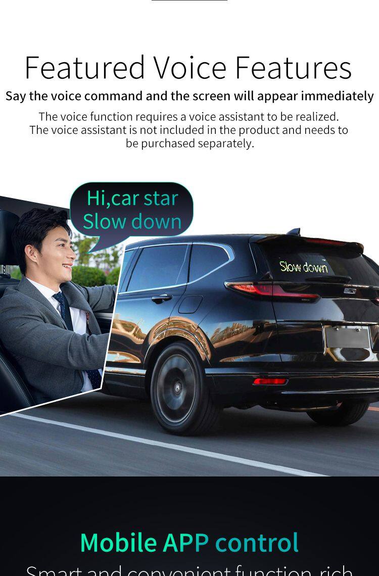 LED Pixel Soft Display Pattern Animation Mobile APP Control Flexible USB Car Screen DIY Text Wireless Lan Connection