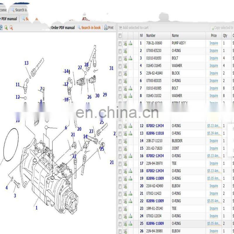 708-1L-00800 PC1250-8R PC1250SP-8 Main Pump PC1250-8 PC1250LC-8 Hydraulic Pump 708-2H-00440