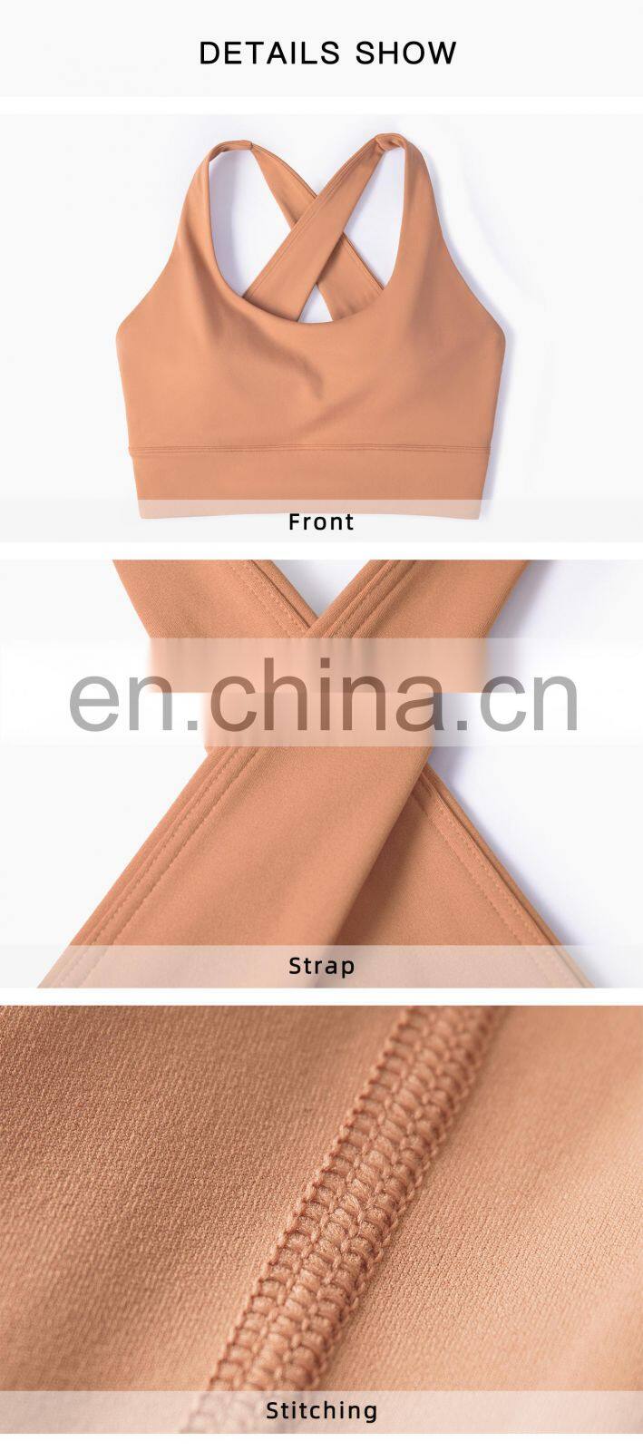 Designer Wholesale 2022 High Support Sport Bra Hollow Cross Back Sport Top Sports Bra Women