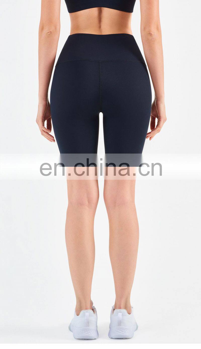 High Waisted Yoga Shorts For Women Without T Line Elastic Sport Fitness Biker Shorts