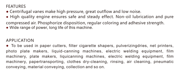 3 hp High Pressure Swimming Pool Air Pump Air Ring Blowers