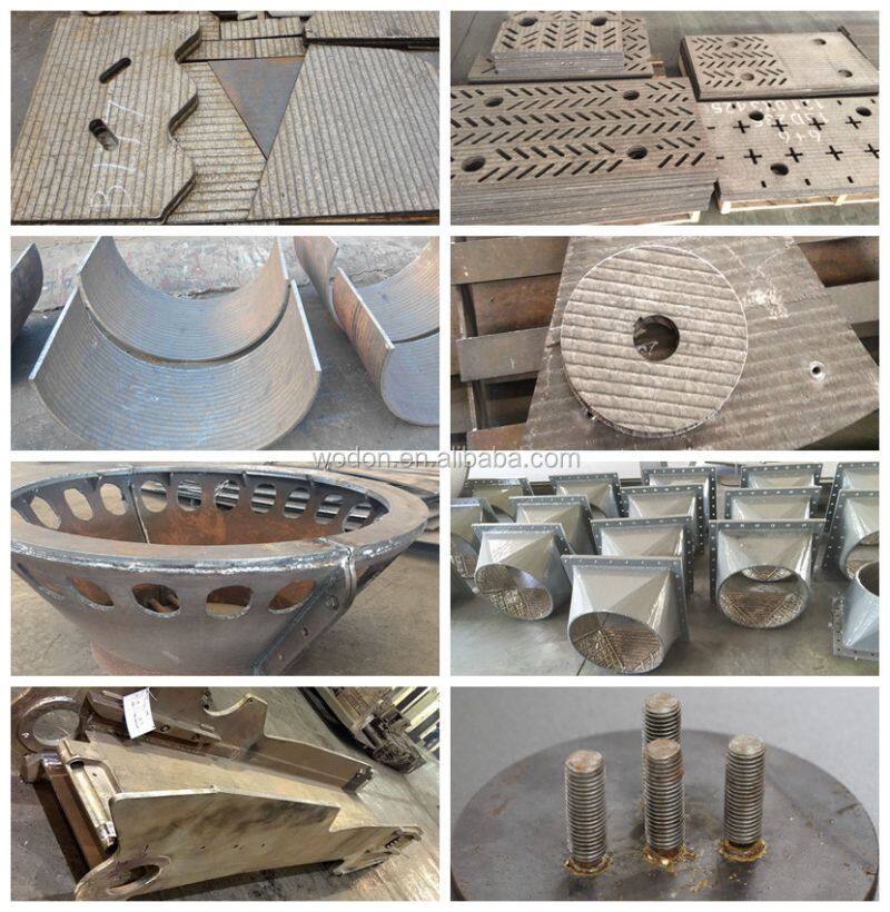 Bimetallic composite steel wear resistant plate fold line zig zag line plate
