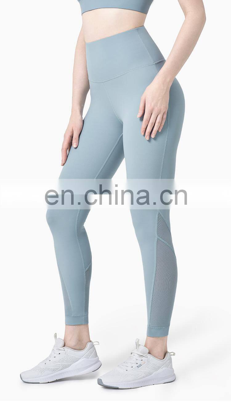 Wholesale Custom Women Yoga Pant Fitness Apparel High Waisted Workout Sport Mesh Yoga Leggings