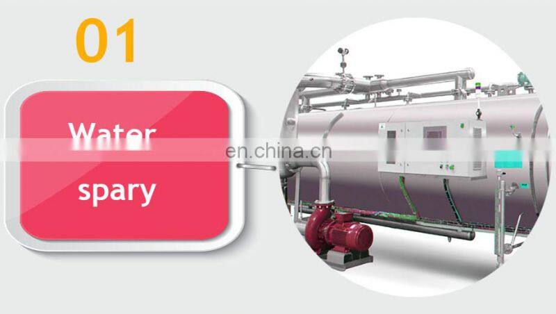 automatic steam spray sterilizer autoclave horizontal retort for food processing