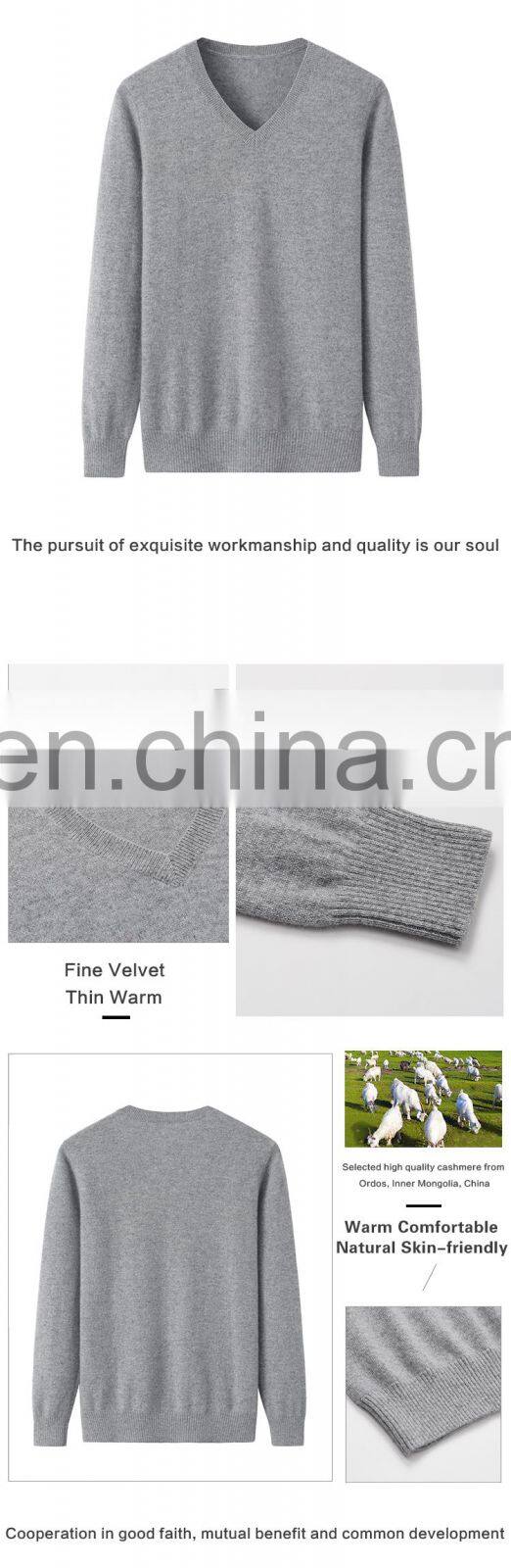 2024 Custom Logo 100% Cashmere V-Neck Jumper for Women Casual Style Plain Knitted Sweater with Front Logo for Winter