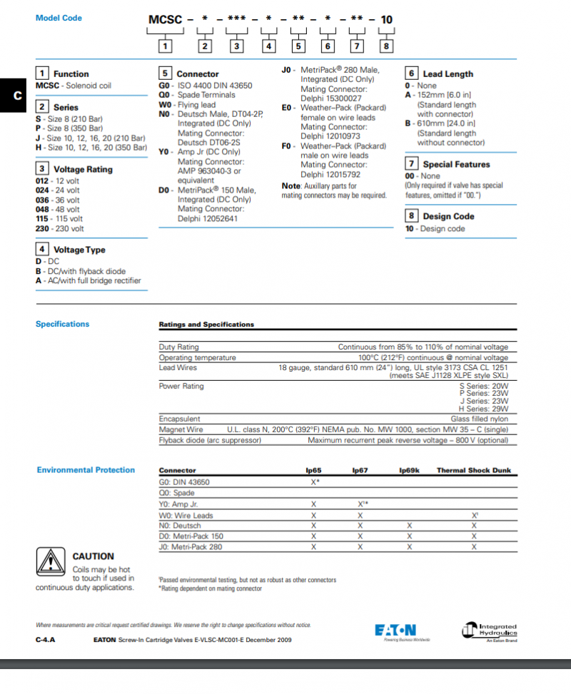 VICKERS Coils and Electronic Controls MCSCP024DN000010