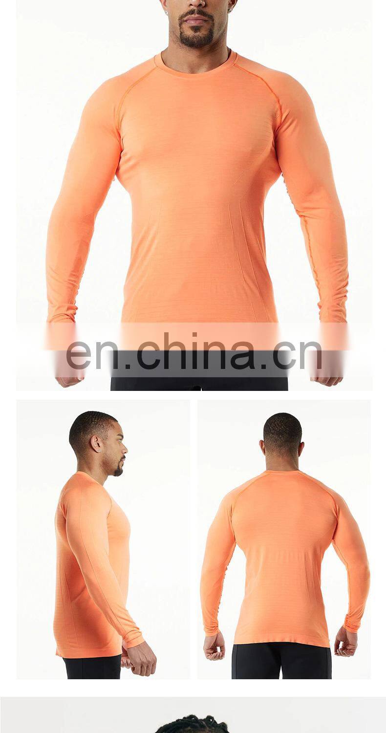 Factory Direct Supply Breathable Sport Long Sleeve Quick Dry T Shirts Gym Men'S Top
