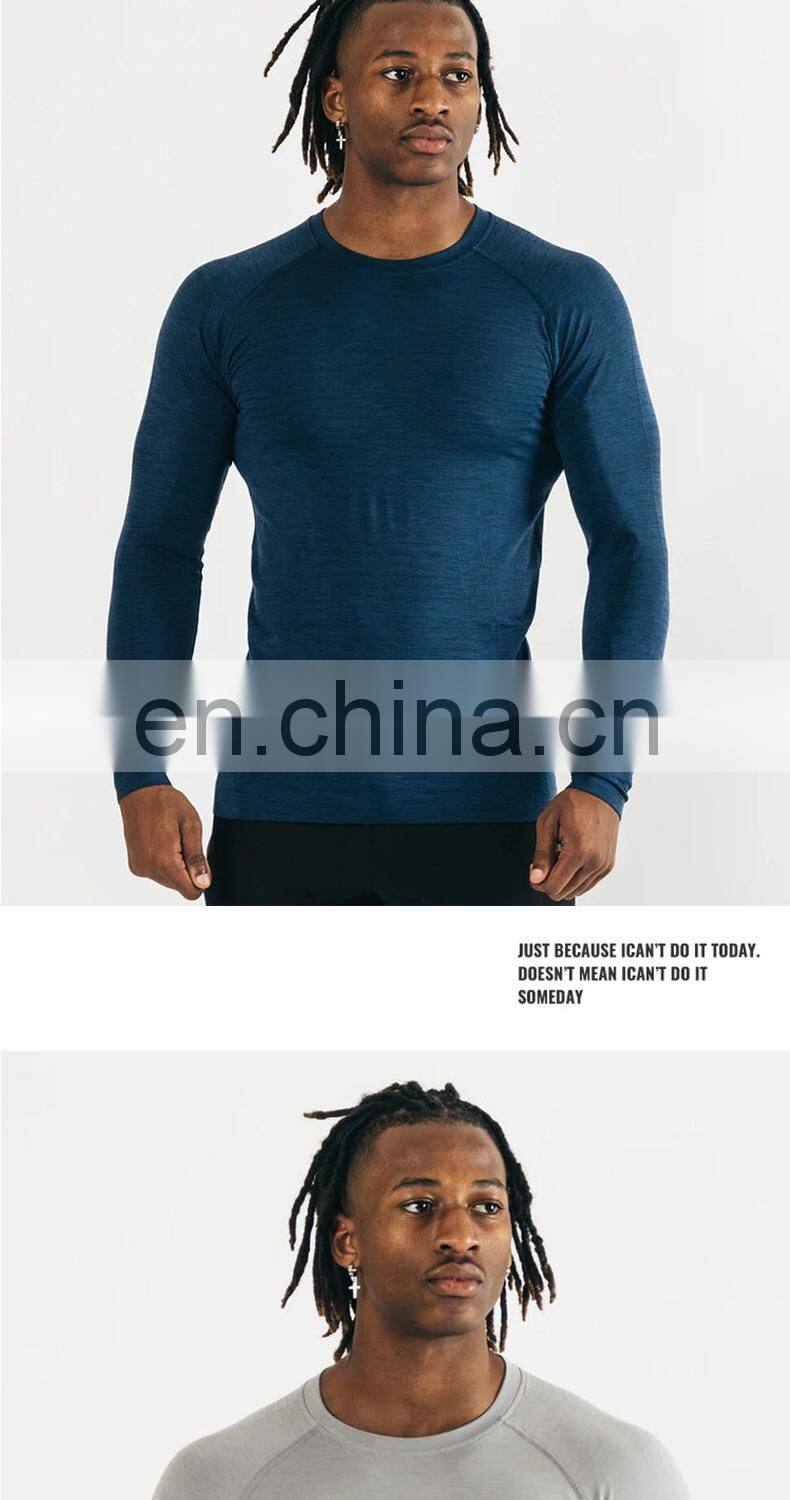 Factory Direct Supply Breathable Sport Long Sleeve Quick Dry T Shirts Gym Men'S Top