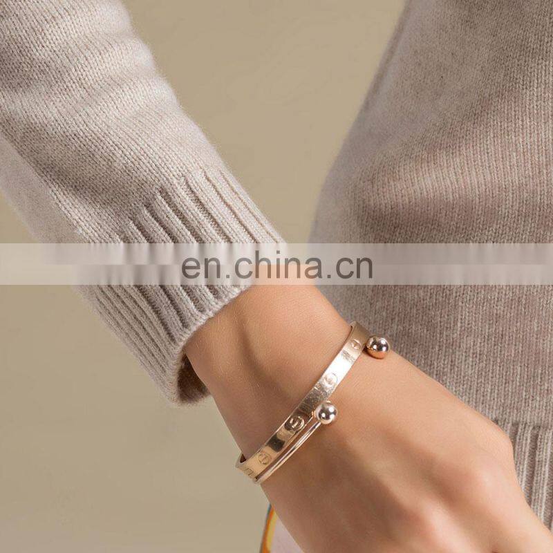 Fashion Skier Jumper Knitting Production Intarsia Women 100% Cashmere Sweater