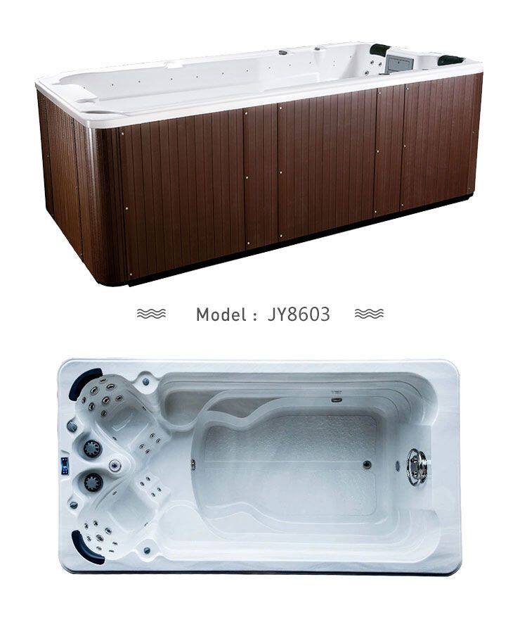 OEM Large Swim Spa Cover Swimming Pools 4 Meter Swimspa With Led Waterfall